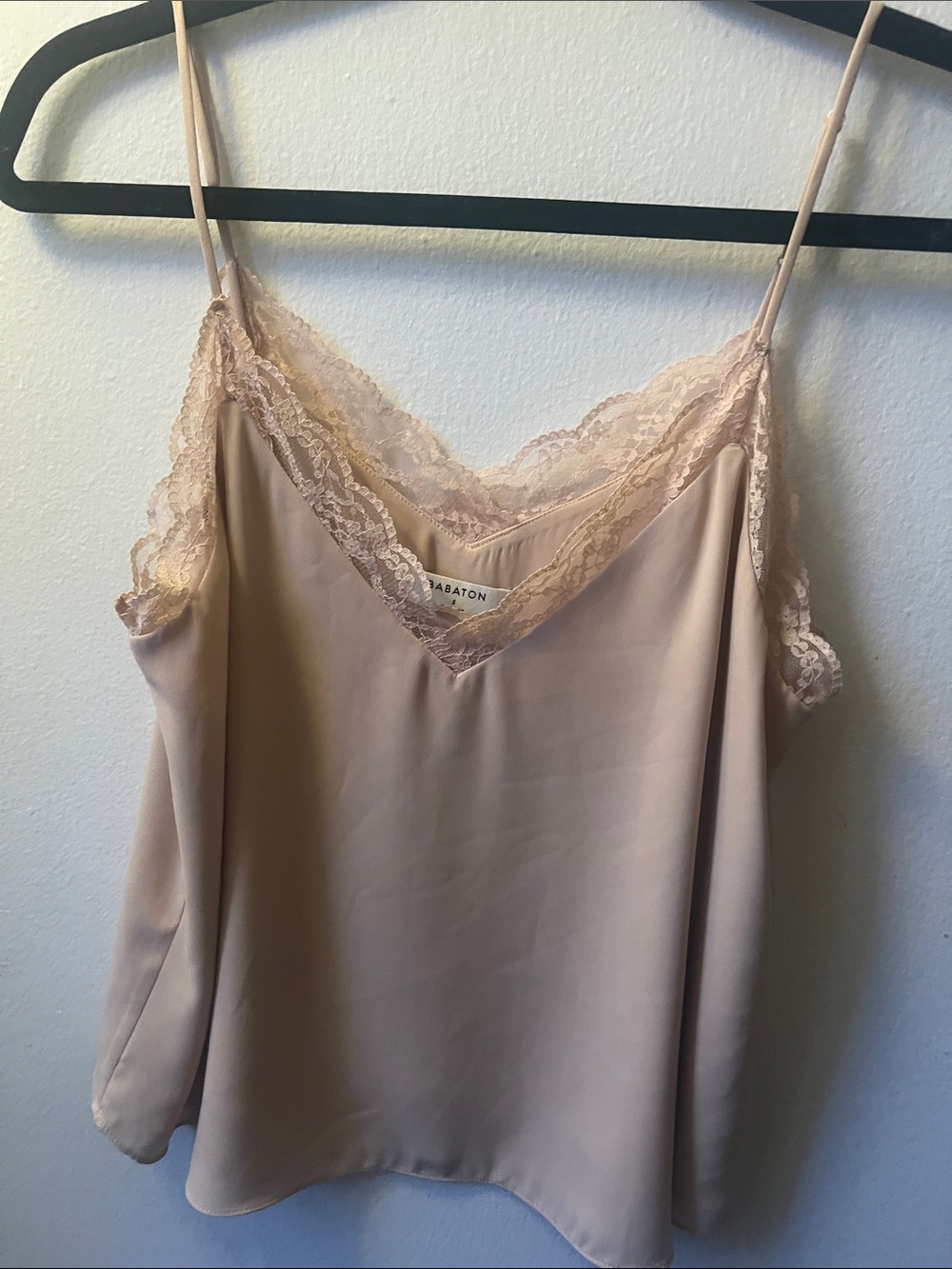 Babaton Lace-Trim Satin Cami in Soft Blush